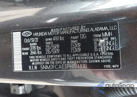 2023 Hyundai Tucson Sel z USA, uszkodzony, nr VIN 5NMJFCAE3PH194810